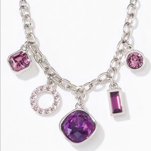 Touchstone Crystal by Swarovski HAPPY DAYS necklace New in box purple so pretty!